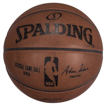 2015 Los Angeles Lakers & Minnesota Timberwolves Game Used Spalding Basketball Used on 10/28/15